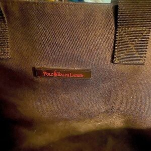 Ralph Lauren Preppy Quiet Luxury Black Tote featuring Red Polo Logo & Zipper